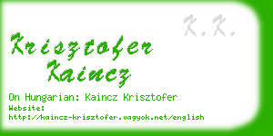 krisztofer kaincz business card